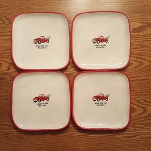 Rae Dunn Home for the Holidays Set of 4 plates